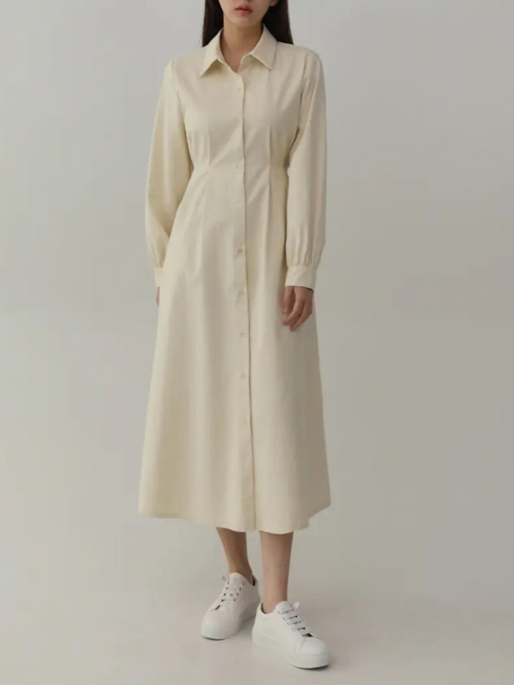 Korean Pink Midi Dress